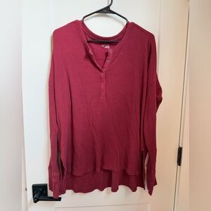 Aerie Waffle Knit Henley Top